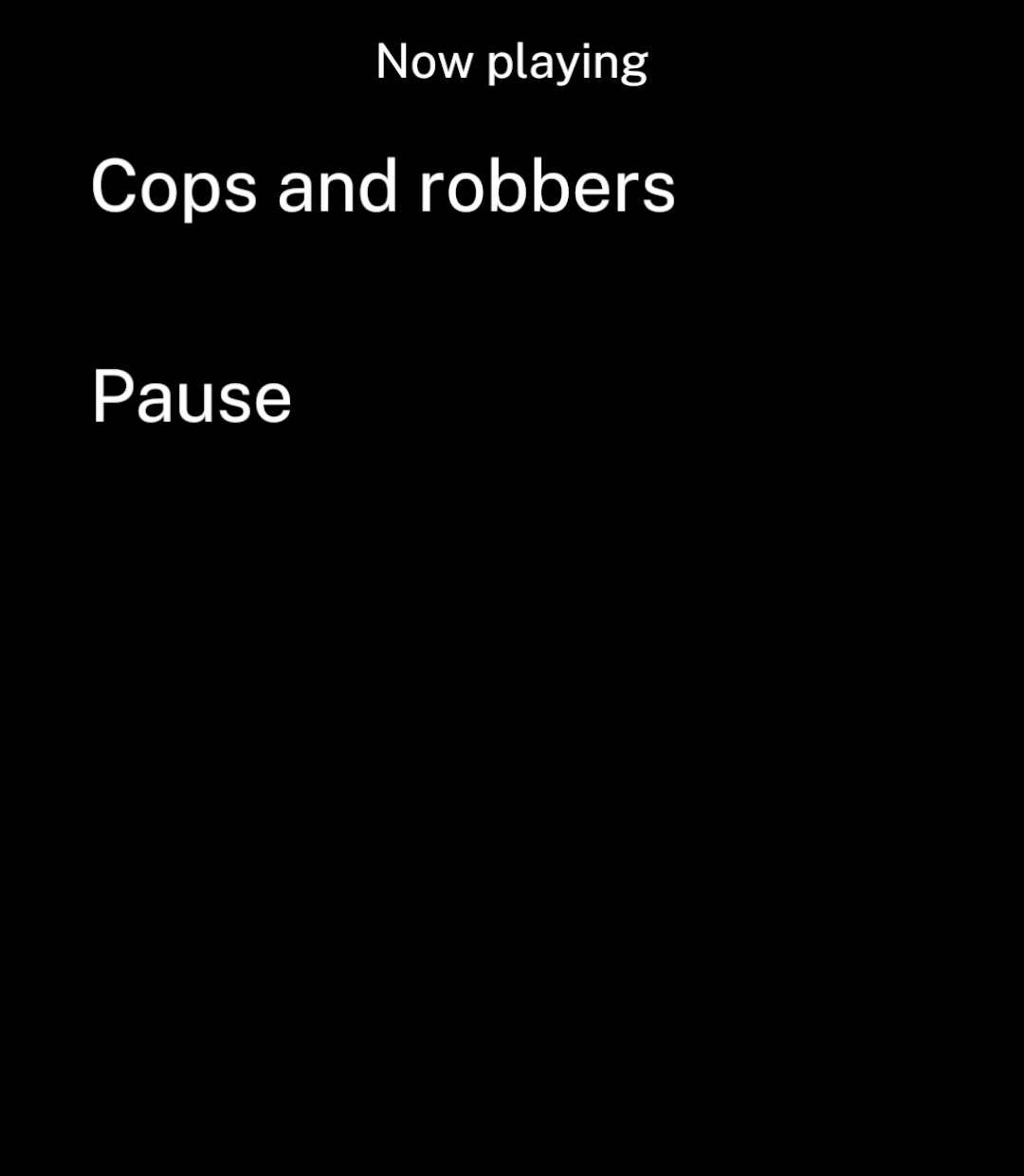 The same track with a Pause button.