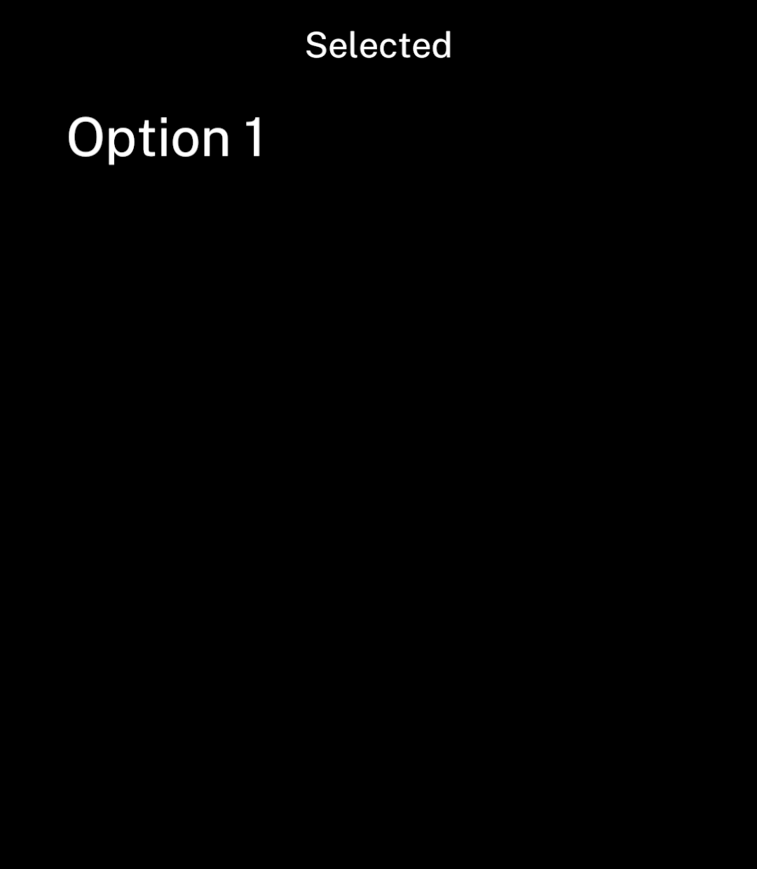 Option 1 button without an underline.