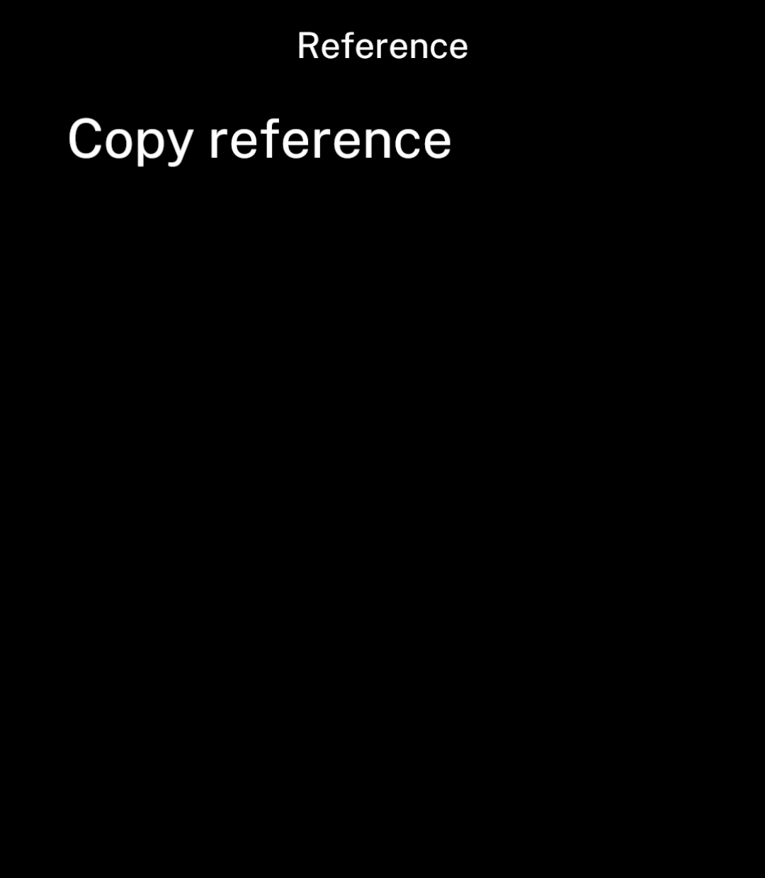 A Copy reference button.