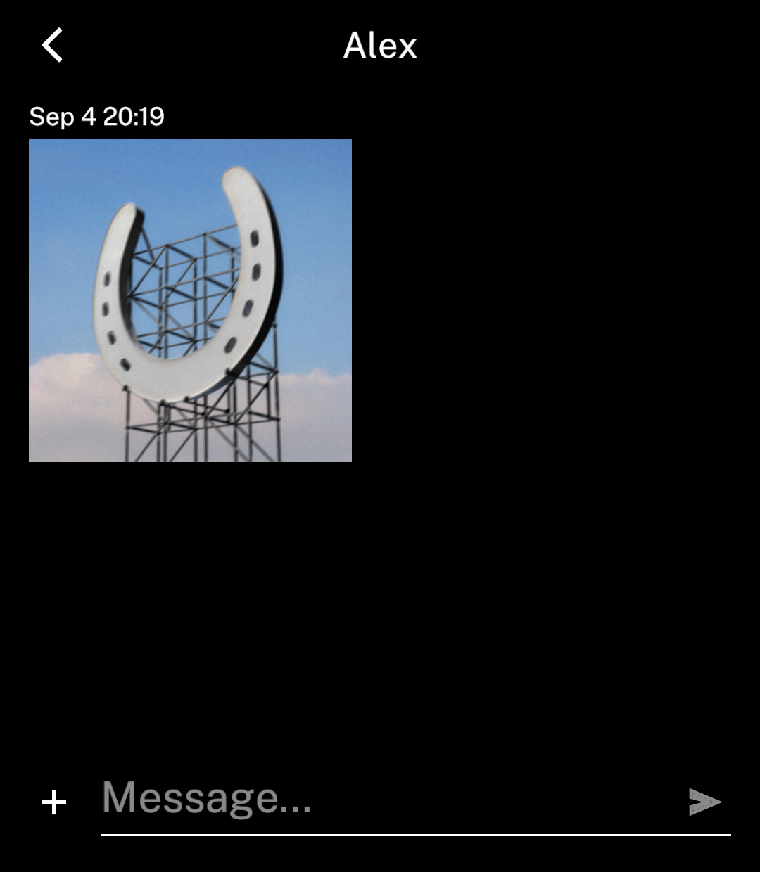 An incoming image-only message.