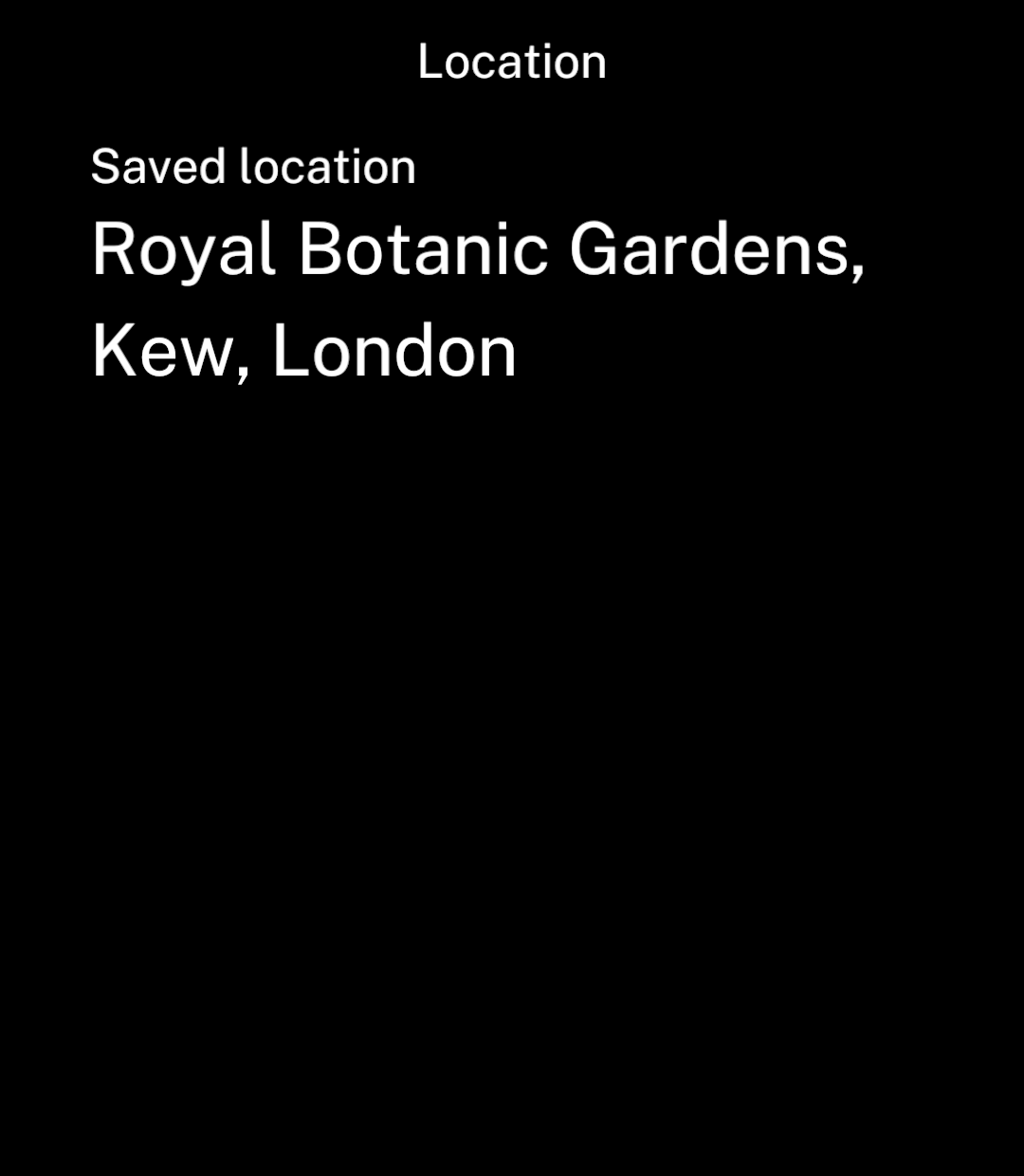 A saved location value wrapping over multiple lines.