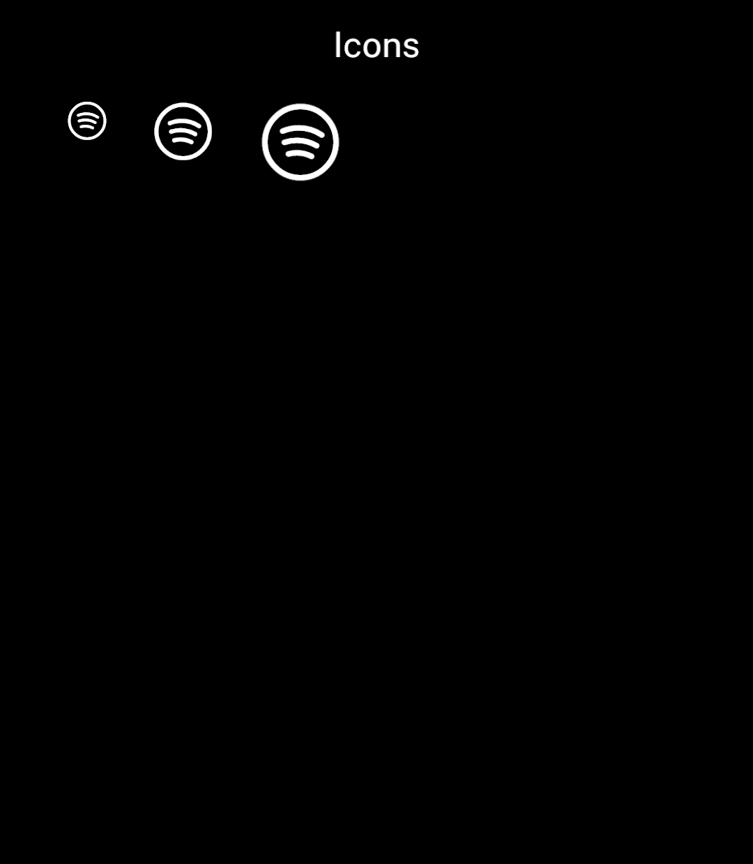 The Spotify icon at sizes 24, 36 and 48.