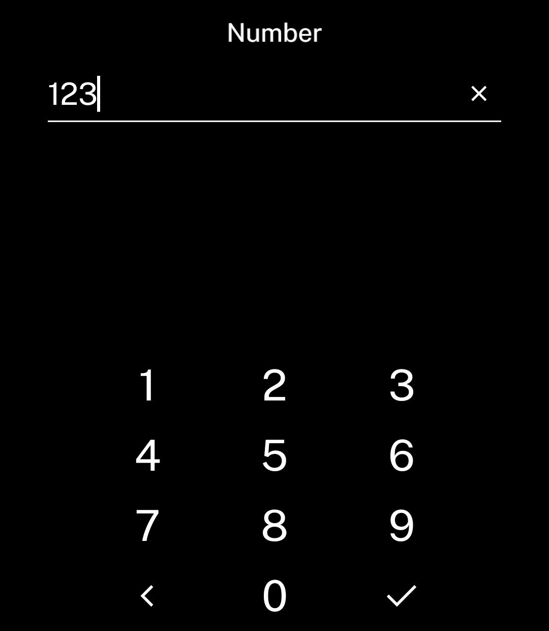Number input with the numpad open.