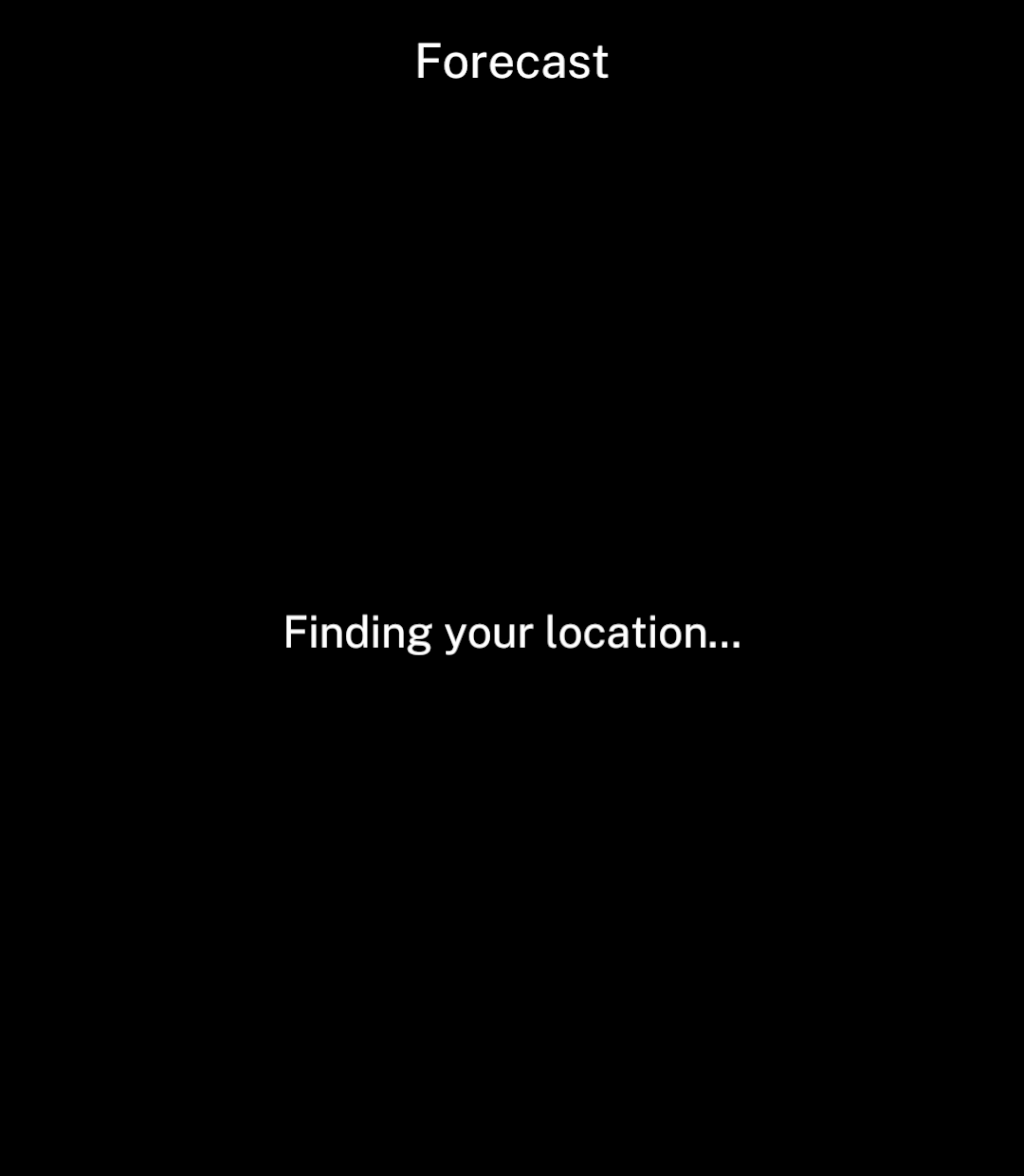 Finding your location centred on the page.