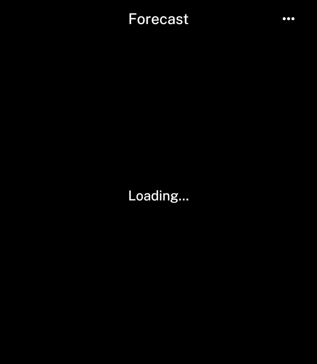 Loading centred in the forecast screen.