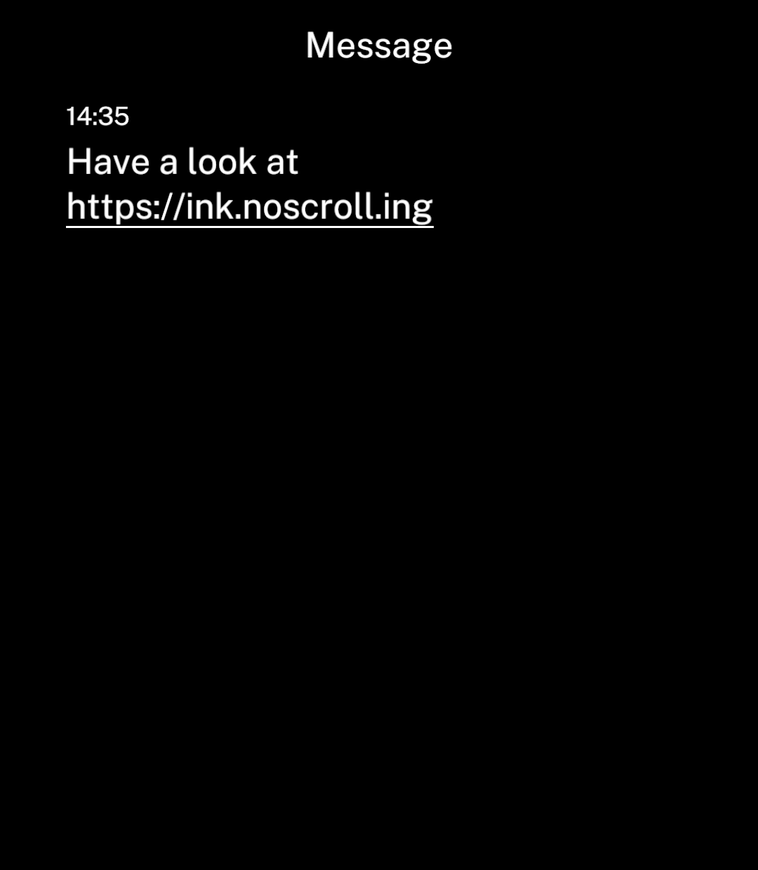 A detected link kept together on its own line below the message text.