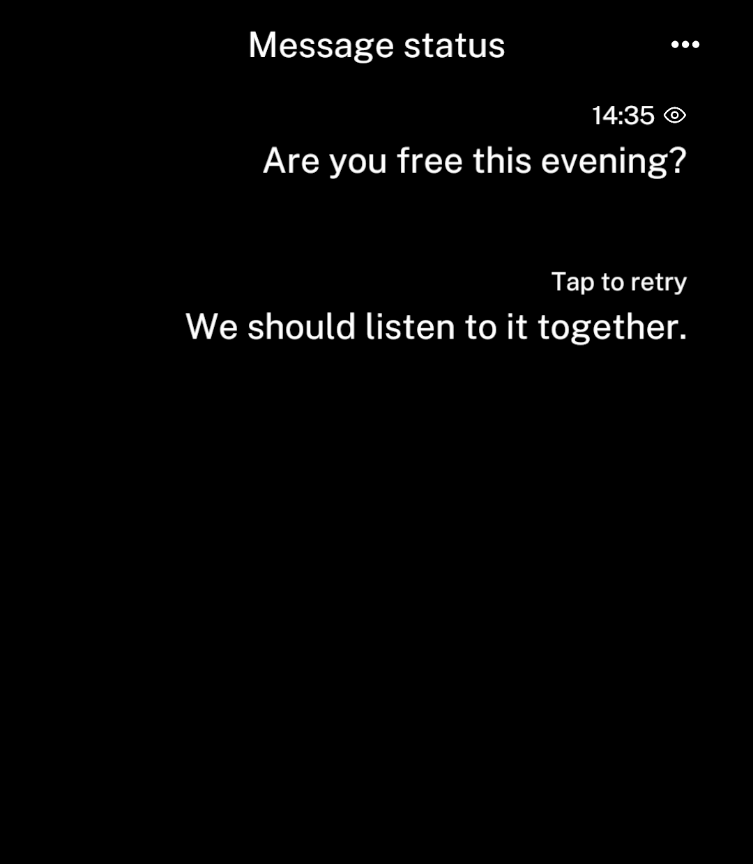 Messages showing read and failed states.