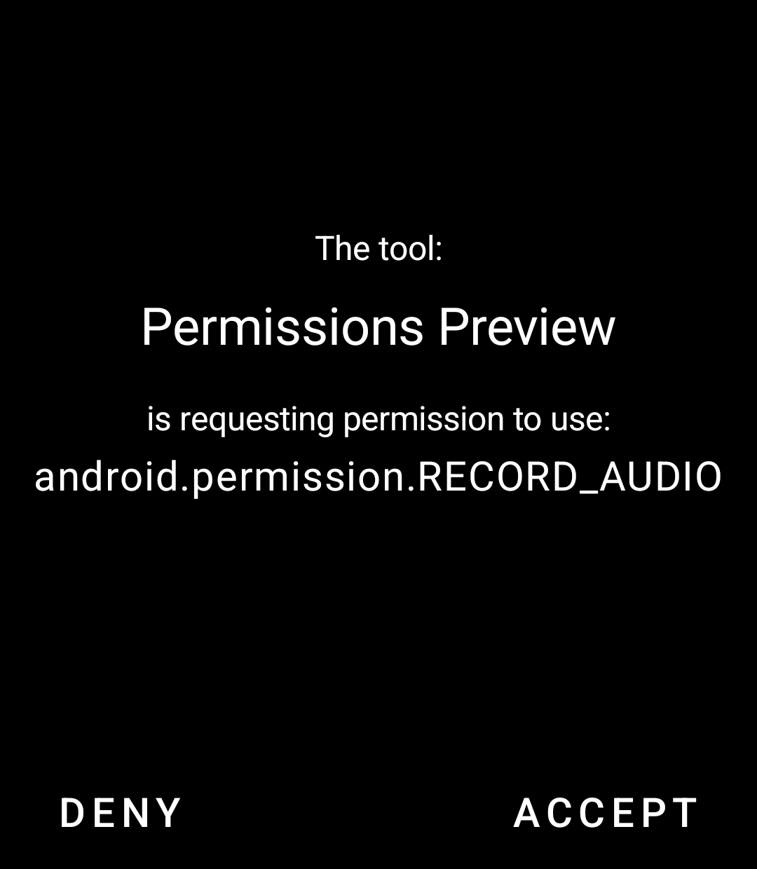 The LightOS emulator requests microphone access, with Deny and Accept actions.