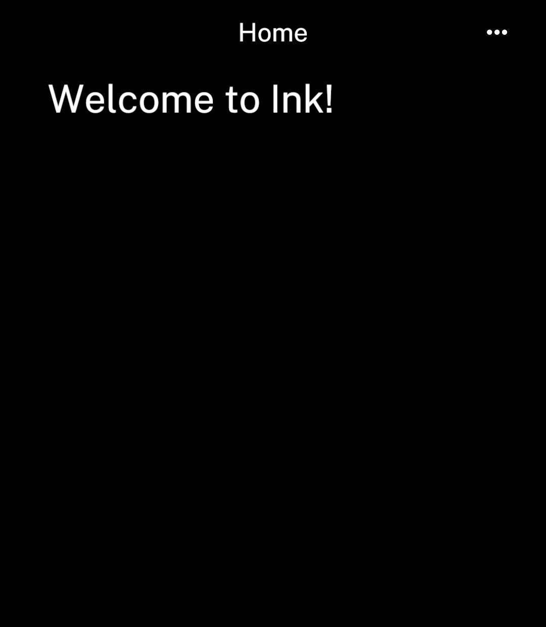 Home screen with a right header action.