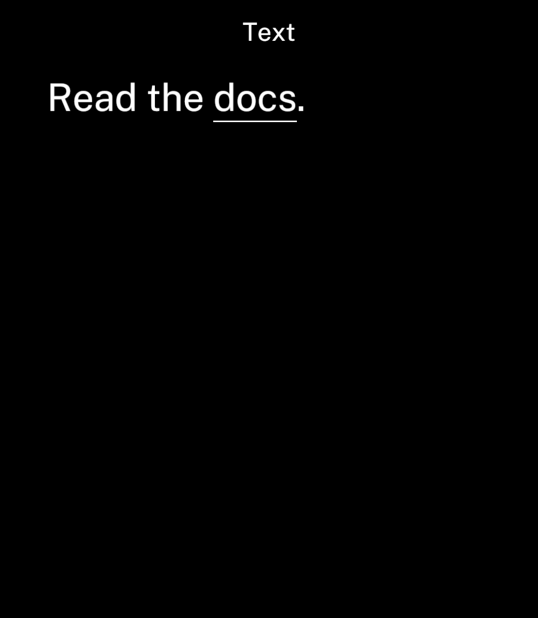 Read the docs, with docs underlined.