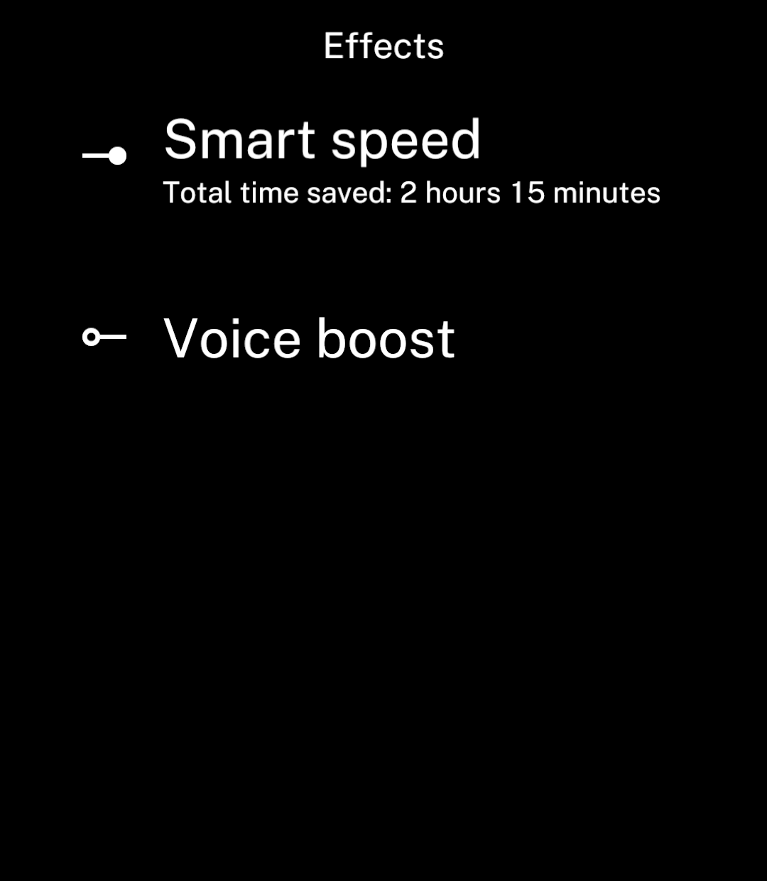 Smart speed enabled with total time saved beneath the label.